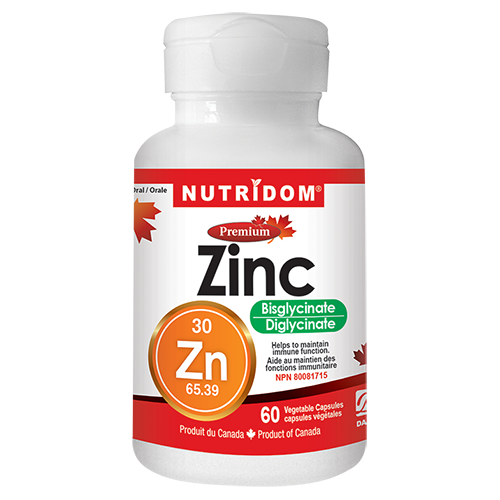 Nutridom Zinc Bisglycinate 30mg 60 Capsules