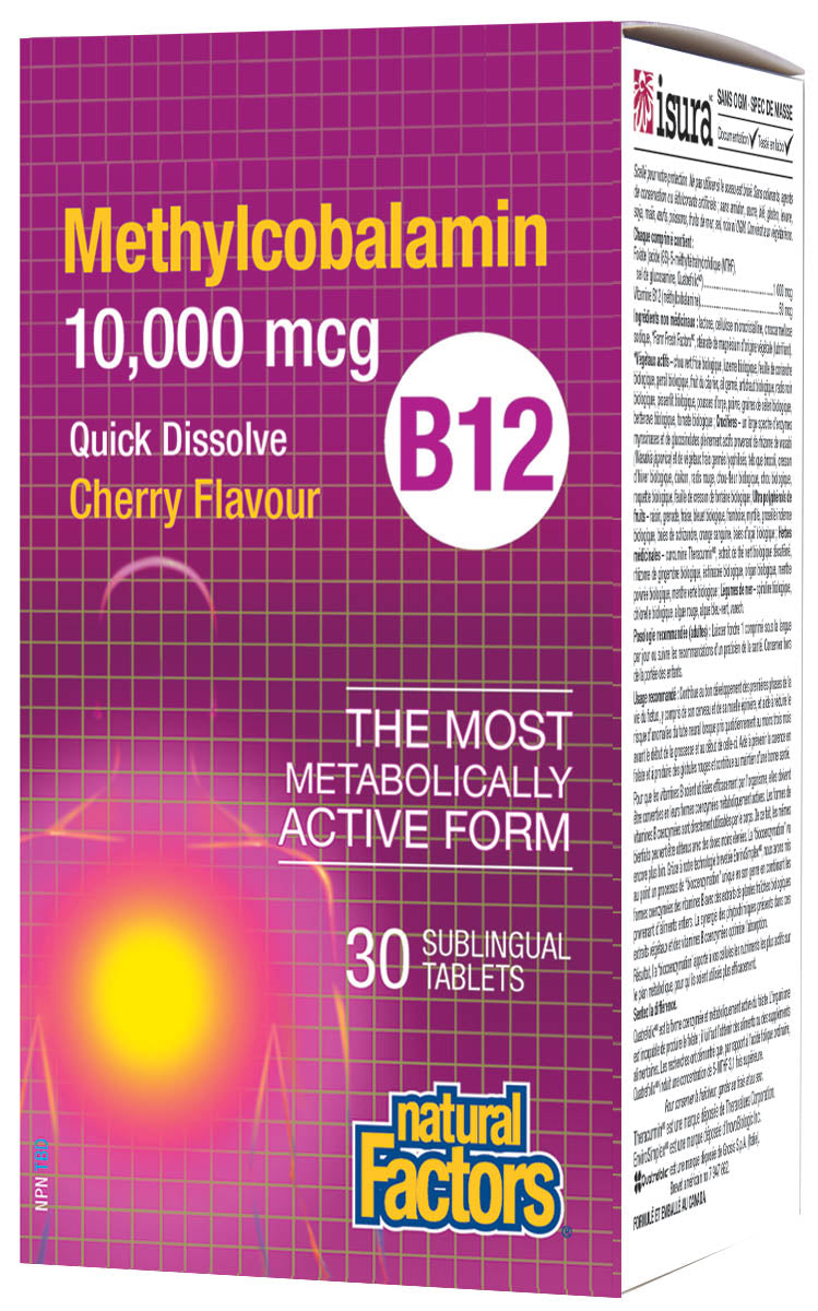 Natural Factors B12 10,000mcg Methylcobalamin 30 tablets