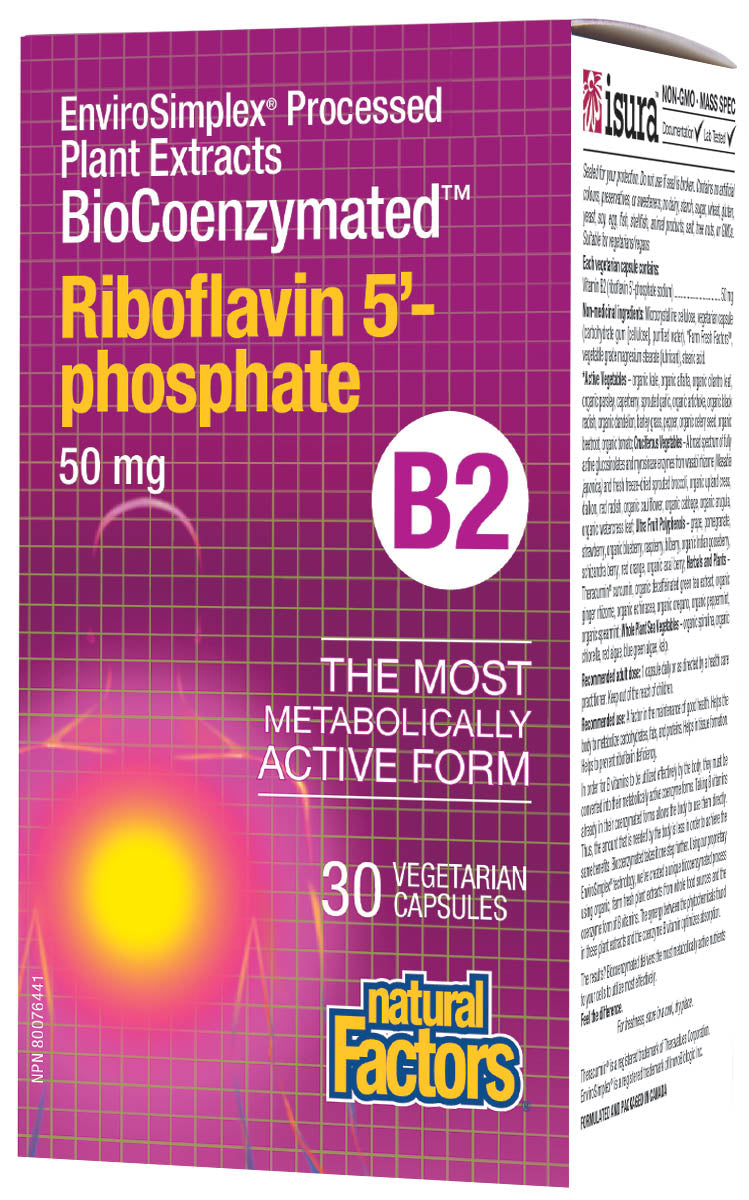 Natural Factors Riboflavin 5 Phosphate B2 30 capsules