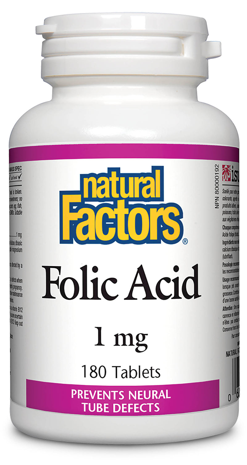 Natural Factors Folic Acid 1mg 180 tablets