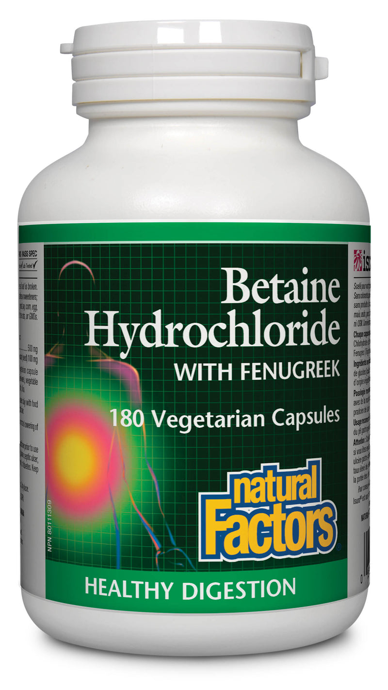 Natural Factors Betaine Hydrochloride 180 capsules