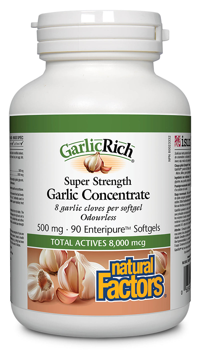 Natural Factors GarlicRich Super Strength Garlic Concentrate 500mg 90 softgels