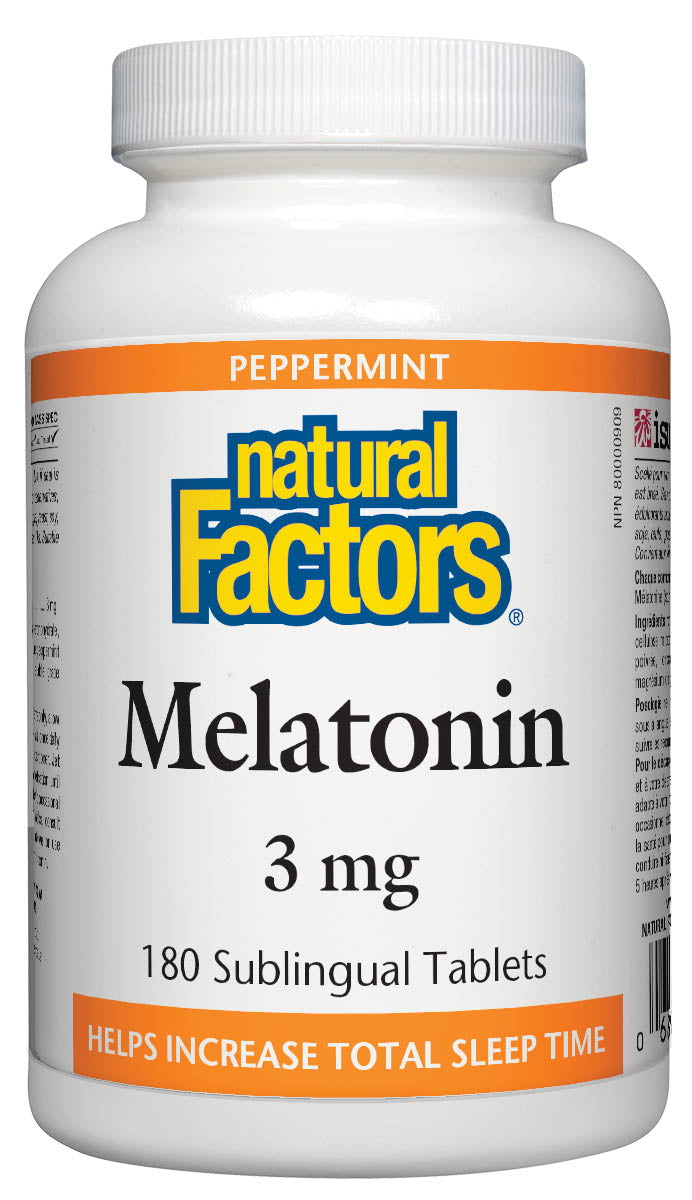Natural Factors Melatonin 3mg 180 tablets - PEPPERMINT