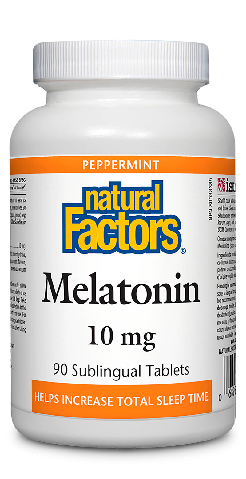Natural Factors Melatonin 10mg 90 tablets - PEPPERMINT