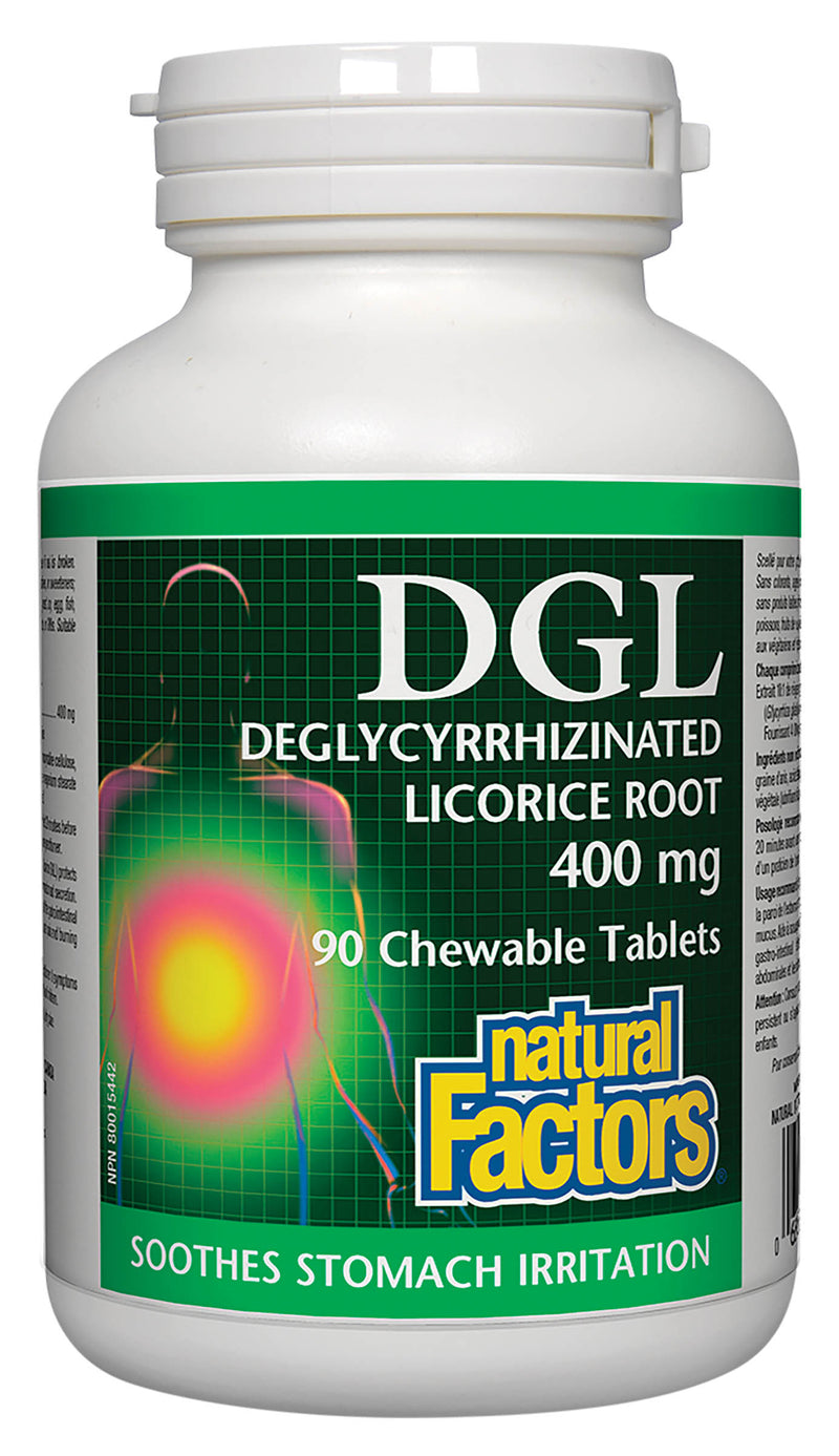 Natural Factors DGL Deglycyrrhizinated Licorice Root 90 tablets