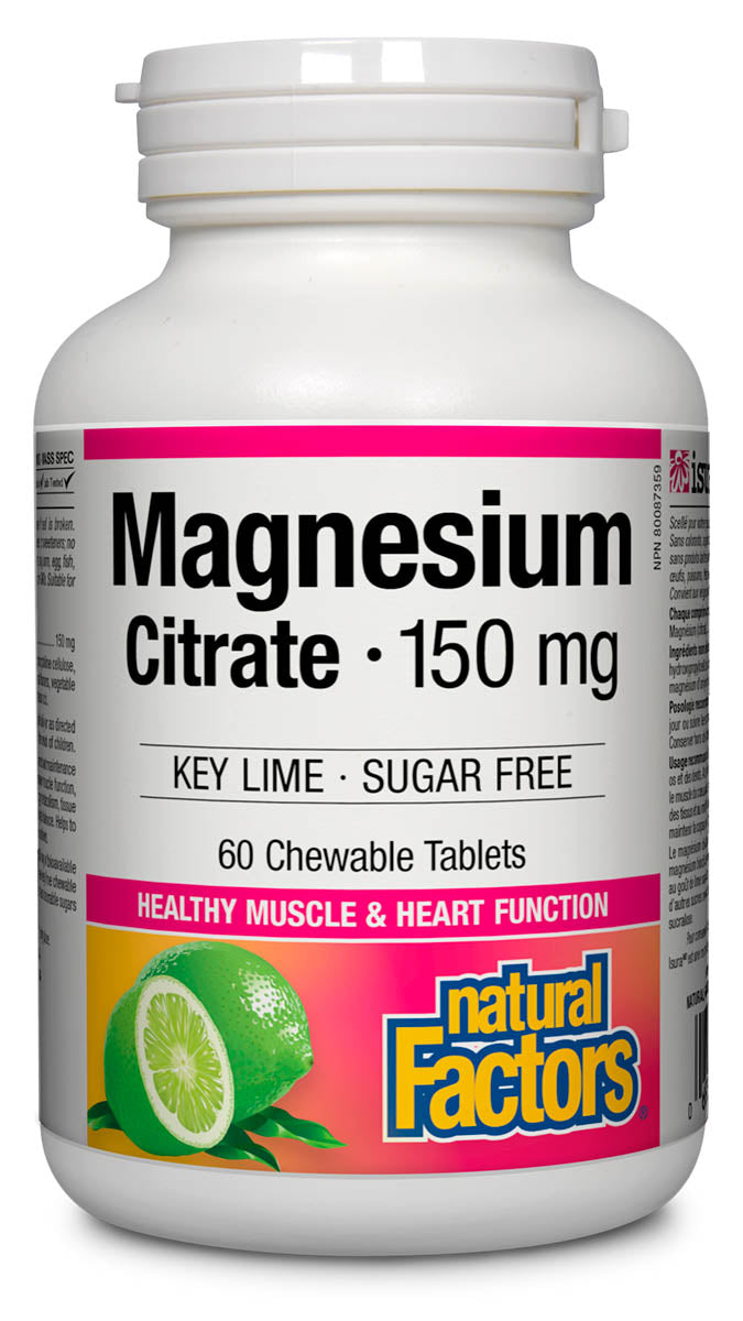 Natural Factors Magnesium 150mg 60 tablets - KEY LIME