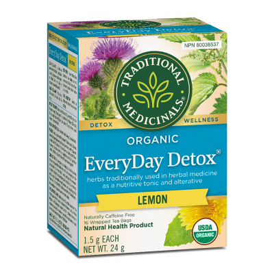 Traditional Medicinals Organic Tea 16 Bags - Everyday Detox Lemon