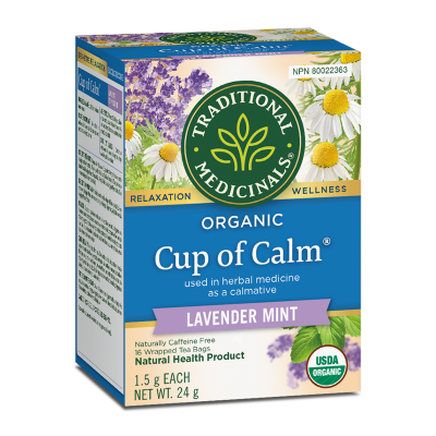 Traditional Medicinals Organic Tea 16 Bags - Cup Of Calm Lavender Mint