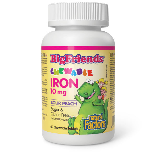 Natural Factors Big Friends Iron 10mg 60 tablets - SOUR PEACH