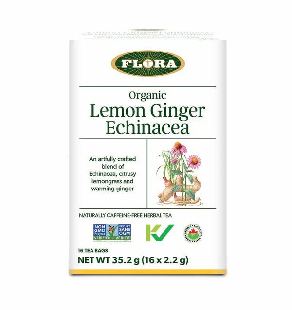 Flora Organic Lemon Ginger Echinacea 16 Bags