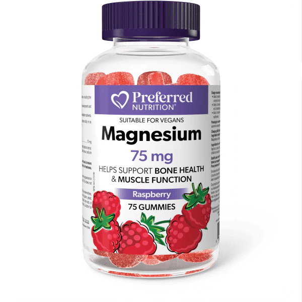 Preferred Nutrition Magnesium 75mg  75 Gummies - Raspberry