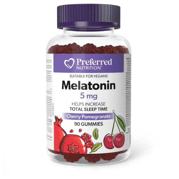 Preferred Nutrition Melatonin 5mg 90 Gummies - Cherry Pomegranate