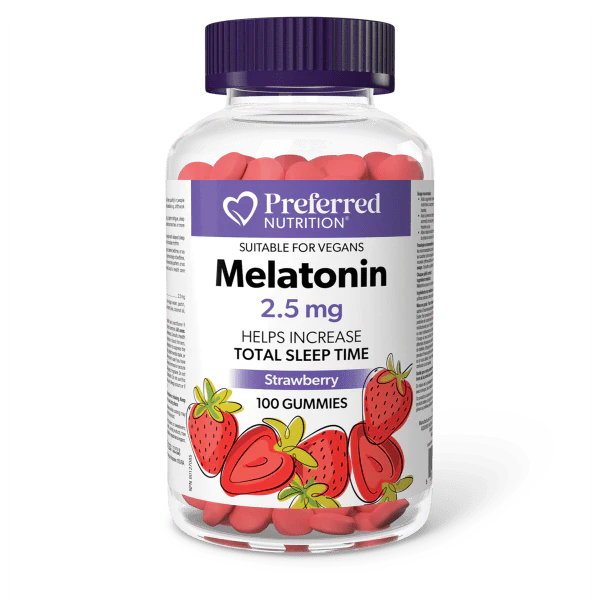 Preferred Nutrition Melatonin 2.5mg 100 Gummies - Strawberry