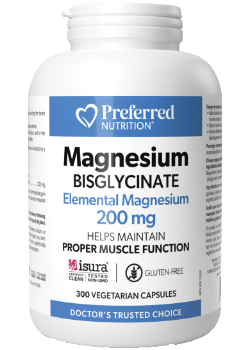 Preferred Nutrition Magnesium Bisglycinate 200mg 300 Capsules